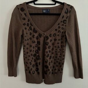 American Eagle Leopard Cardigan